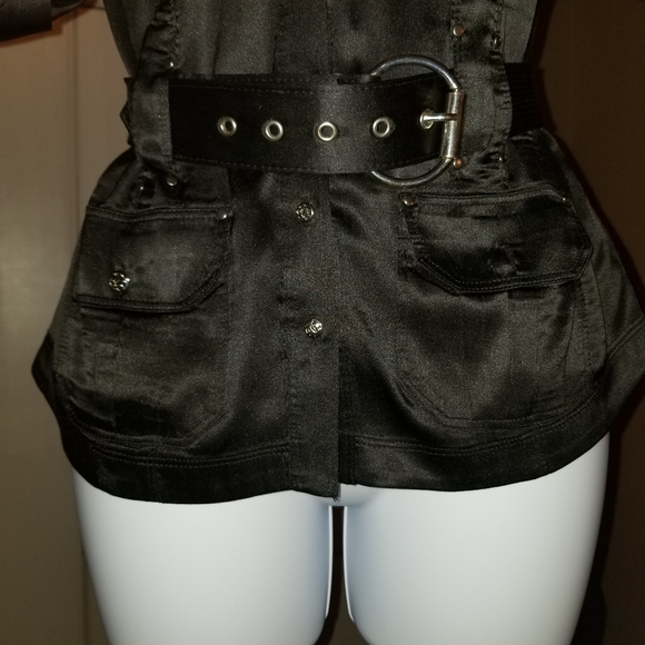 bebe black button down blouse - Picture 6 of 13